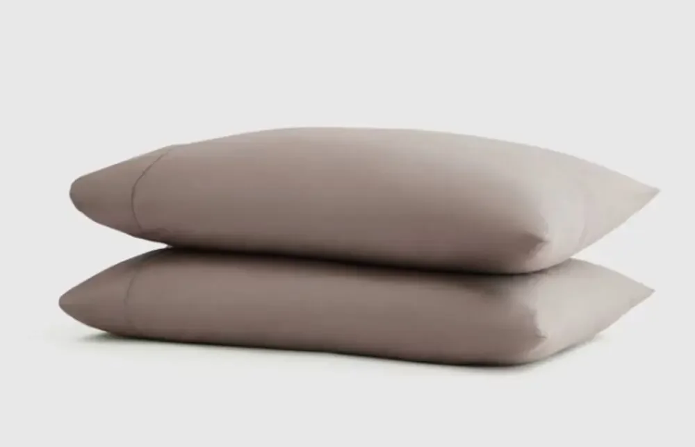 Quince Pillowcase  Set of  2 Signature Giza Cotton Sateen Pillowcase Stone NEW